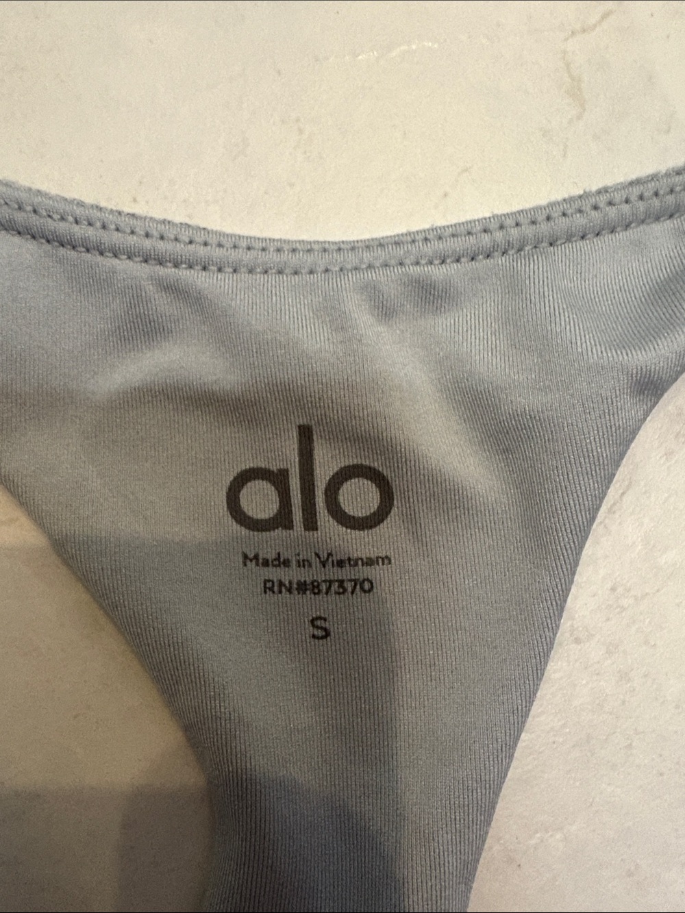 Alo Ribbed Racerback Crop Tank - Gray small - Picture 2 of 4